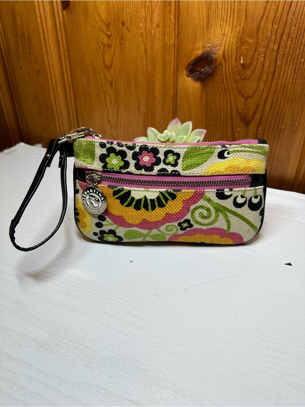 Spartina 449 Floral Wristlet in Pink, Green & Yellow